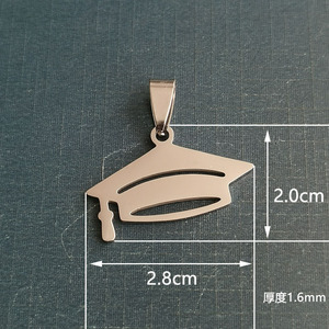 Perhiasan kustom Diy Hypoallergenic liontin baja nirkarat aksesoris kreatif emas perak dokter topi liontin kalung untuk anak saya - Product Image 6