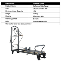 CONTRON Pilates Reformer dengan Tower Rangka Aluminium Alloy Tahan Lama Peralatan Studio Kesehatan Tubuh Bergaransi 3 Tahun