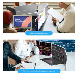 16 Zoll Fopo Triple Portable Monitore Aluminium legierung Shell Typ C Ein kabel lösung für Laptop PC Mobile Office - Product Image 4