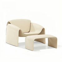 Fauteuil de détente en bois massif Wabi-Sabi, canapé simple moderne avec pieds en métal et revêtement en cuir PU pour la maison, le salon, le balcon