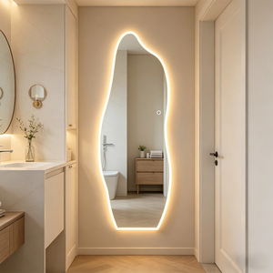 Espejo de Cuerpo Entero Moderno con Pantalla Táctil, sin Marco, Espejo LED para Sala de Estar, Espejo de Pared para Dormitorio, Espejo Irregular de Cuerpo Entero - Product Image 2