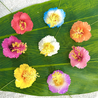 Fleurs artificielles hawaïennes Luau Hibiscus avec tige ou clip, fleurs en mousse pour coiffure, décorations de fête hawaïenne pour mariage à la plage