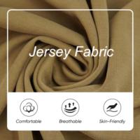 Tissu jersey OEM uni 65% rayonne 35% polyester DTY, lavé au sable, respirant et léger, pour robes, vêtements de détente et vêtements de sport