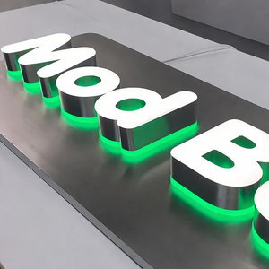 Custom Frontlit and Backlit <b>Sign</b> Acrylic Stainless Steel LED Illuminated Logo <b>Sign</b> for Shop Store - Product Image 2