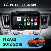 TEYES-Autoradio CC4 PRO pour Toyota RAV4 4 XA40 5 XA50 2012 - 2018 CarPlay Android Auto 2DIN Autoradio Multimédia Stéréo