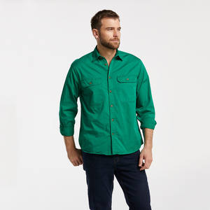 Chemises de travail de campagne en coton poches extra grandes chemise de travail Ripstop respirante | Meilleures chemises de travail Australie | Garnitures contrastées - Product Image 3