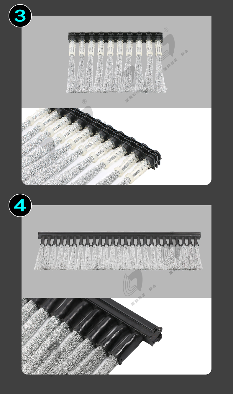 Customized PP Popular Boschung Sweeper Cassette Cleaning Brush Airport Runaway