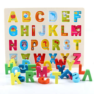 Jeu <span class=keywords><strong>de</strong></span> Puzzle en bois enfants lettre <span class=keywords><strong>Scrable</strong></span> numéro Jigsaw jouet éducatif bricolage jouet - Product Image 3