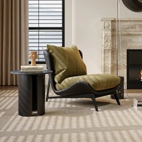 Fauteuil de salon rétro capitonné, inclinable, fait main, durable, en cuir PU écologique et doux