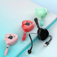 Câble USB Type-C rétractable 3-en-1 à prix de gros imbattable, charge rapide, blanc, ABS TPE, pour téléphones Android, modèle YP-079