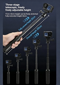 Nuevo Trípode Extensible 2 en 1 de Bolsillo para Selfies y Cámara de Acción, Compatible con GoPro, <span class=keywords><strong>DJI</strong></span> <span class=keywords><strong>OSMO</strong></span> y Smartphones, 2026 - Product Image 2