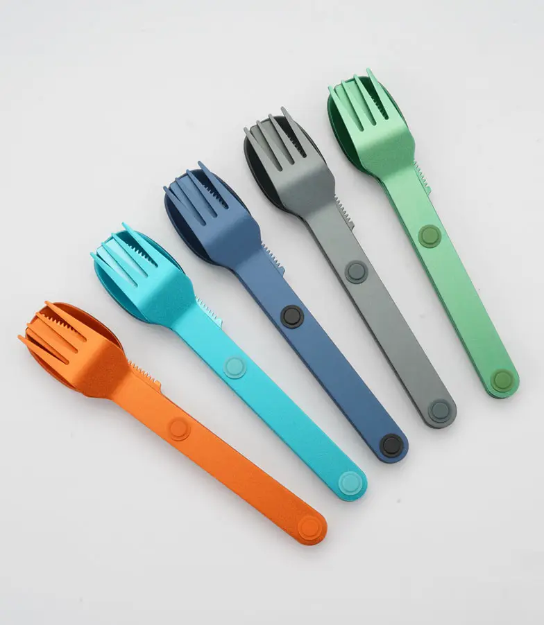 Magnetic Camping Utensils Set Portable & Reusable Metal Travel Flatware Camping Cutlery Set Knife Fork and Spoon Set
