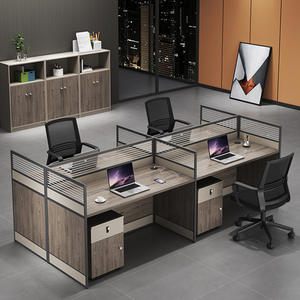 Escritorio y Silla de Oficina Modernos con Separador, Estación de Servicio al Cliente para Cuatro Personas, Escritorio de <span class=keywords><strong>Estudio</strong></span> para Profesor, Contador y Personal - Product Image 2