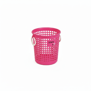 Inomata Panier à linge rond en rouge Sacs et paniers à linge durables - Product Image 1