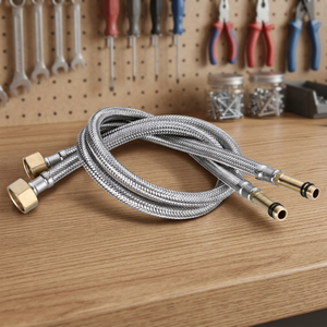 Manguera Flexible de Entrada de Agua Trenzada de Acero Inoxidable 304 de Diseño Moderno SENWAN SW-RG700 para Grifo de Fregadero de Cocina y Baño, Agua Caliente/Fría - Product Image 3