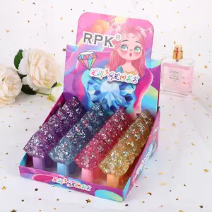 Most Popular Base Long Lasting Candy Girls Gel Lip Gloss Fruit diamond shape lip gloss Private Label