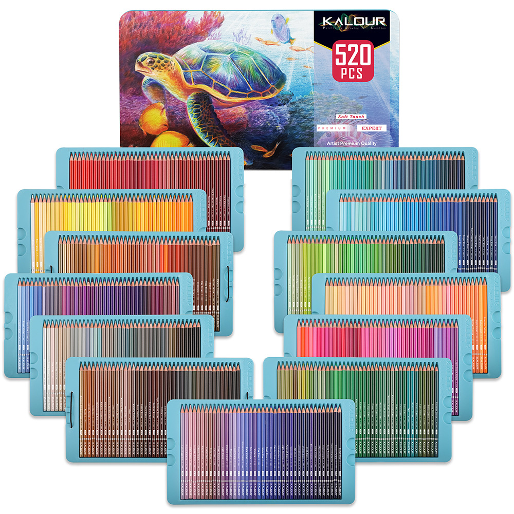 520pcs Wood Oil Based Colored Pencil Set for Smooth Drawing