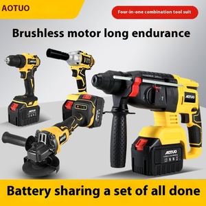 Bộ dụng cụ điện không dây đa chức năng 21V, pin Lithium, gồm cờ lê, máy mài góc không chổi than, máy khoan búa - Product Image 6