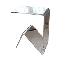 Mesa Auxiliar de Acrílico Transparente Resistente, Estilo Nórdico Moderno Minimalista, Pequeña y Multiusos, para Apartamentos Pequeños y Sofás