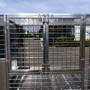 Durable Galvanized Iron <strong>Dog</strong> Breeding <strong>Cages</strong> Feeders for Cats <strong>Dogs</strong>-Simple Modern Design Eco-Friendly Wood Frame Large/Medium - Product Image 6