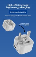 Chargeur rapide transfrontalier double port A+C 35W, norme britannique, fabriqué en Chine, modèle Sx-20250516, tête de charge pliable pour iPhone 817