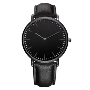 Boîtier en alliage ultra-mince pour hommes et bracelet en cuir, cadran de 40mm de diamètre, logo <span class=keywords><strong>personnalisable</strong></span>, design classique bon marché, cadeau parfait - Product Image 6