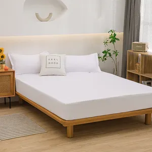 Bán buôn khách sạn white100 % Polyester giá rẻ được trang bị tấm nệm bao gồm & bảo vệ Lash giường Bìa Vua Kích thước