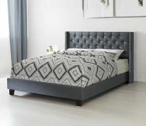 Modern Adjustable <b>Convertible</b> Luxurious Soft Queen <b>Bed</b> in Blue Gray - Product Image 5