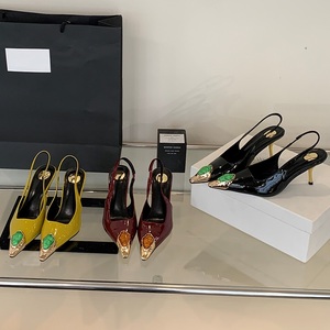 Sandalias de Tacón Alto con Punta en Pico y Tira Trasera de Charol para Mujer, Diseño de Moda 2025, Zapatos de Tacón para Boda - Product Image 1