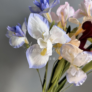Fleurs d'iris artificielles Jinxi, en soie mélangée, imperméables, pour mariage et décoration intérieure, 2 têtes - Product Image 2