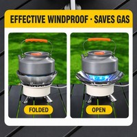 Réchaud à gaz butane portable multifonctionnel en acier pour l'extérieur, brûleur monobloc coupe-vent à concentration de chaleur style lotus pour voyage et pique-nique