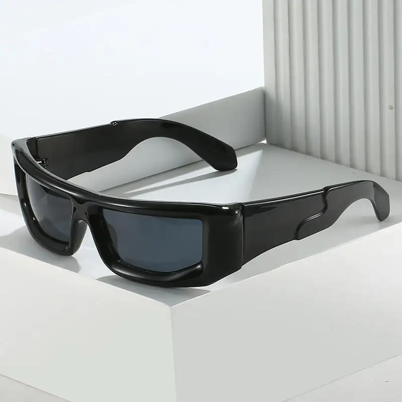 Gafas de sol deportivas personalizadas con espejo azul Y2k para hombre, gafas de sol Vintage de alta calidad para hombre, gafas de sol Punk Hip Hop para hombre