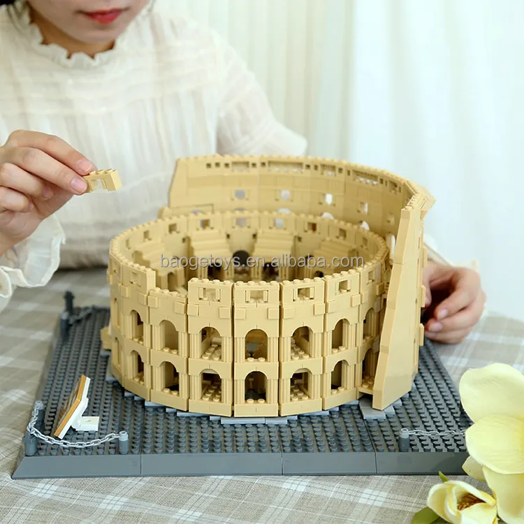 WANGE Großhandel billig kompatibel Roman Colosseum Kunststoff Bausteine für Erwachsene Architektur setzt Kinderspiel zeug