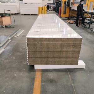 Panneaux sandwich en <span class=keywords><strong>laine</strong></span> <span class=keywords><strong>de</strong></span> <span class=keywords><strong>roche</strong></span> ignifuges pratiques pour l'isolation des murs d'entrepôt, panneaux métalliques pour salles blanches - Product Image 4