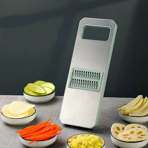 Affettatrice Mandolina Multifunzione per Cucina con Protezione per le Mani Scorrevole - Tritaverdure, Affettatrice per Cipolle e Aglio, <span class=keywords><strong>Grattugia</strong></span> da Cucina - Product Image 2