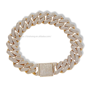 13Mm Full Zirconium Hipster Personality Heavy Industry <b>Cuban</b> <b>Chain</b> Bracelet Man Tanjing Fashion Lijing Necklace - Product Image 5