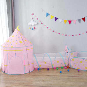 بيع المصنع مباشرة ستار باتن الاطفال خيمة Teepee الأميرة اللعب مع نفق للأطفال - Product Image 4