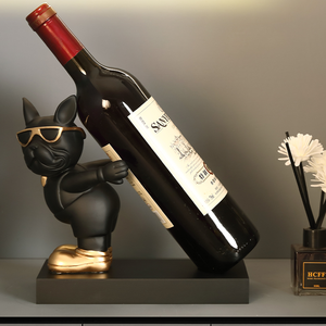 Estatuas de <span class=keywords><strong>Bulldog</strong></span> Francés, soporte para vino, esculturas, decoración nórdica para el hogar, decoración de la casa, adornos de escritorio, estatua de mayordomo de perro de resina - Product Image 6