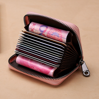 Dompet Kulit Asli Wanita Grosir Ukuran Kecil, Dompet Koin RFID, Penjepit Uang, Banyak Slot Kartu, Dompet Wanita Model Pendek, Harga Murah