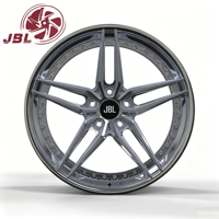 Rines de Aleación de Aluminio Forjado de Dos Piezas de 18-26 Pulgadas para Automóvil, Pulidos, con 5 Radios Similares y Borde Remachado, 5x112 5x114.3 5x120, para Tuning Deportivo