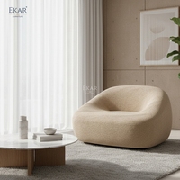 Fauteuil d'appoint en tissu incurvé biologique moderne EKAR, siège de salon sculptural de luxe pour la maison, le bureau et le salon