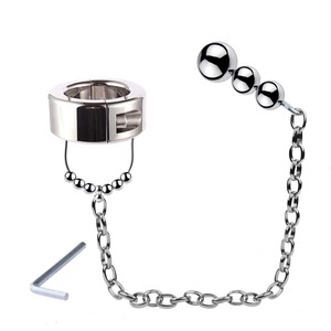 SM <span class=keywords><strong>Male</strong></span> Erotic Products Edelstahl Hoden gewichtete Ringe Ball Stretcher Scrotal Restrains <span class=keywords><strong>Sex</strong></span> Produkte - Product Image 4