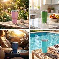 Gobelets isothermes en acier inoxydable de 30 oz, vente en gros, logo personnalisé, roses, pour voyage et allaitement, avec couvercle sans BPA, pour gravure laser