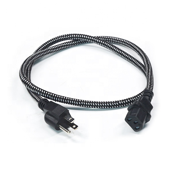 CUL Listed Universal Power Cord NEMA 5-15P to C13 for Computer Printer Computer Power Cord 10A 125V, 18AWG, Black