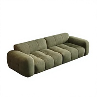 Ensemble de canapés 3 pièces, meubles de salon, canapé modulaire moderne de luxe, velours compressé capitonné vert olive, meubles de salon