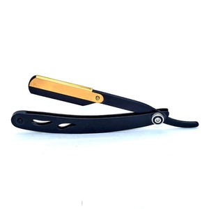 Bitsco — rasoir à lame unique en acier de haute qualité, accessoire électrique droit à revêtement noir mat (PI85665) - Product Image 1