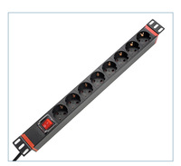 Multiprise 19 pouces pour armoire, prise C14 UPS, 8 voies IEC, 2m, 1U - Personnalisation métallique, fabrication en Chine