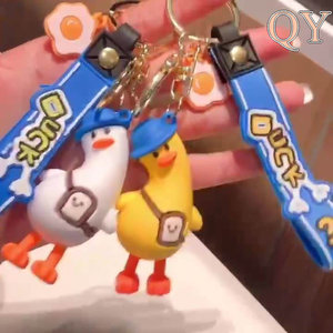 QY Kawaii Yellow <b>Duck</b> Keychain Cute Cartoon Character Pendant Lanyard Key Ring Bag Charm Gift for Kids Women - Product Image 1