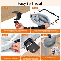 Lit de bureau pour chat, hamac en peluche pour chat, pliable, à clipser sur le bureau, adapté à divers ordinateurs de bureau