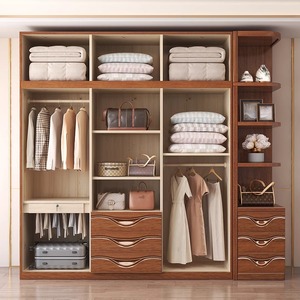 Armoire en bois massif de style chinois Dazhang Jiaju, porte à charnières, grande capacité, meubles de rangement pour chambre à coucher, pour enfants, adultes, personnes âgées - Product Image 4